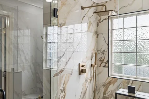 a bathroom with a shower