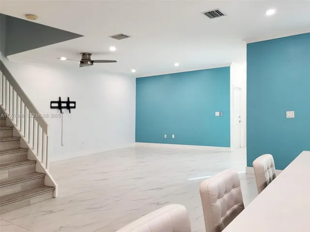 a view of livingroom and hallway