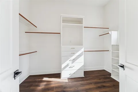 a view of entryway with wooden floor