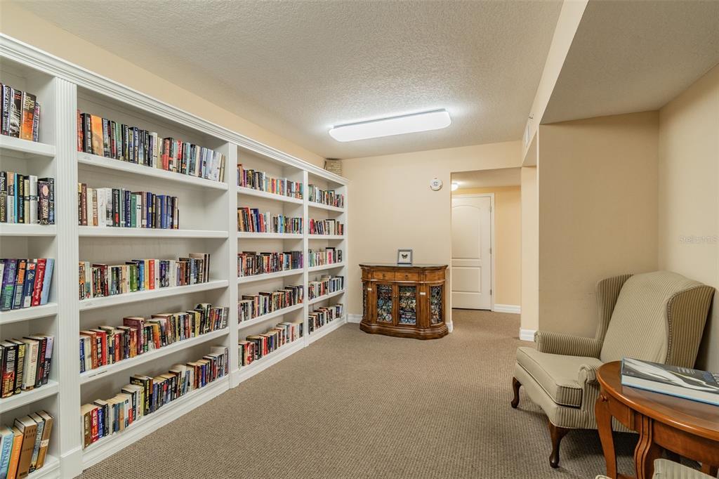 4516 Seagull Drive, Unit 807 New Port Richey, FL 34652 - Photo 60 of 100 a spacious bedroom with a bed a book shelf and a book shelf