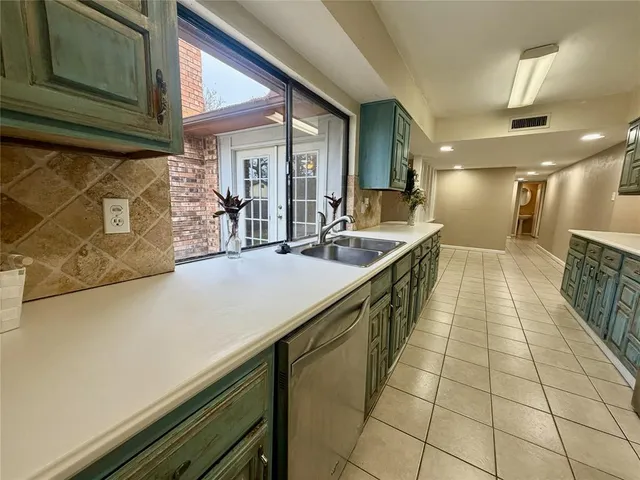 a lobby with furniture