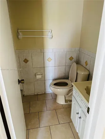 a view of a room with a window