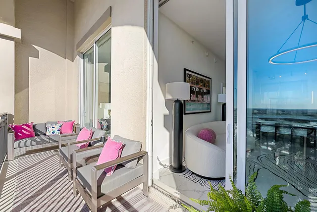 a living room with furniture