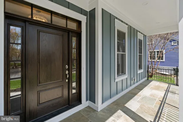 a view of a glass door with a glass door
