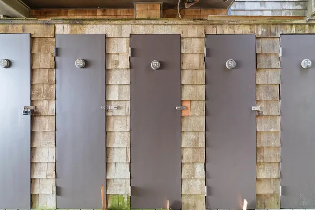 front view of a building with a street view