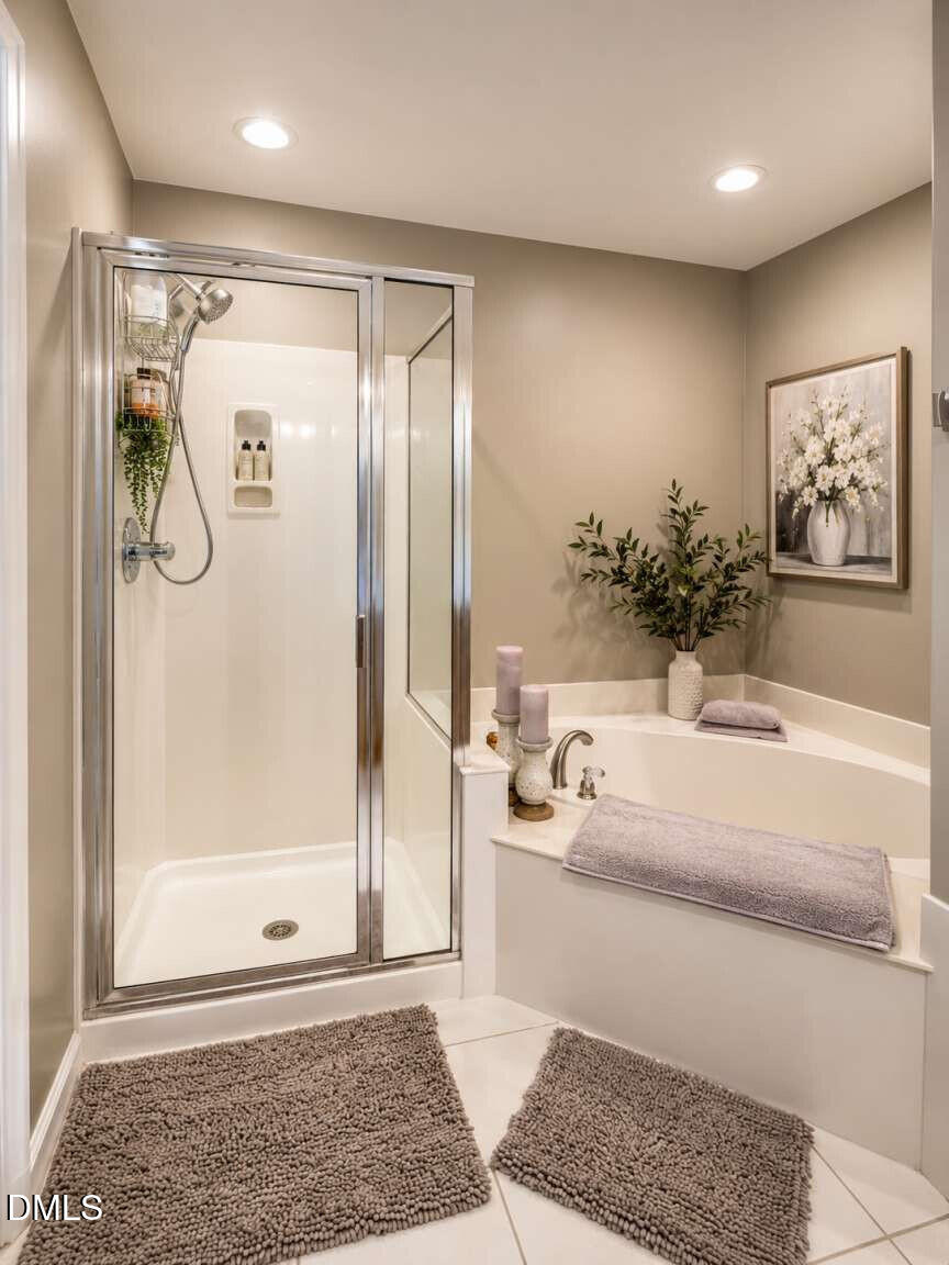 120 Student Place Durham, NC 27713 - Photo 9 of 15 a spacious bathroom with a tub a mirror and shower