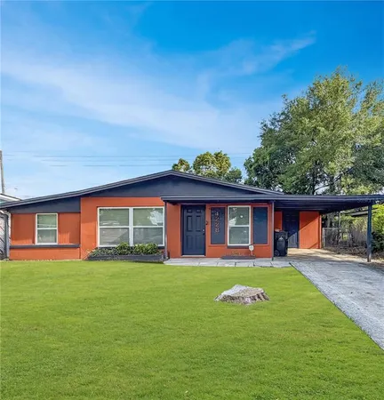 a house view with a garden space