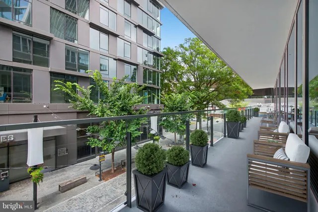 a view of tall buildings in the background