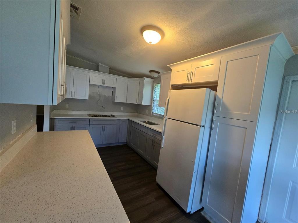 208 Pine Tree Trail Crescent City, FL 32112 - Photo 10 of 16 a kitchen with a refrigerator a sink and cabinets