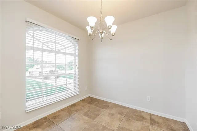a view of a chandelier in a room