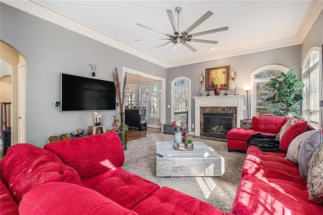 a view of a livingroom with furniture and window