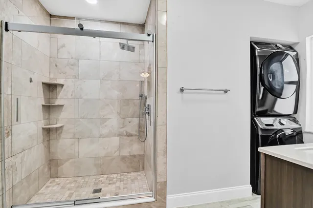 a bathroom with a shower