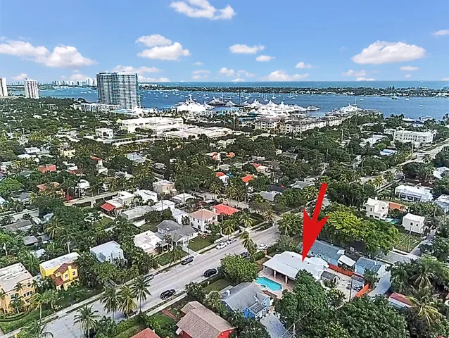 a city view with tall buildings
