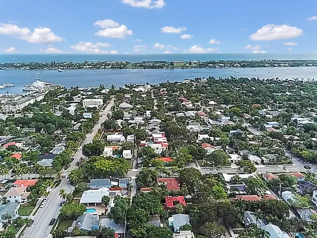 an aerial view of a city