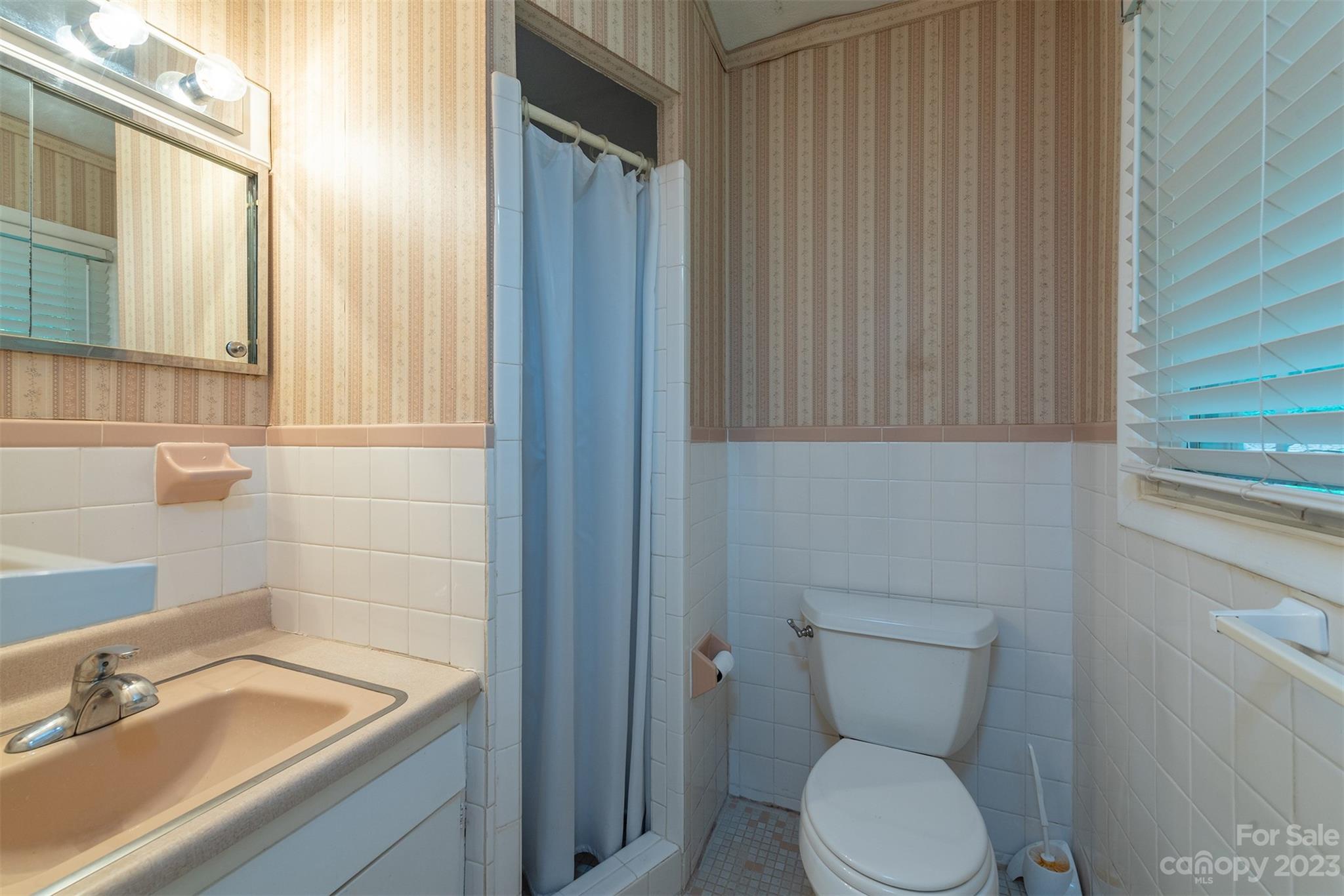 92 Alpine Way Asheville, NC 28805 - Photo 13 of 22 a bathroom with a toilet a sink and a window