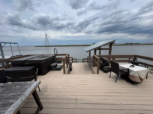 a view of a terrace with furniture