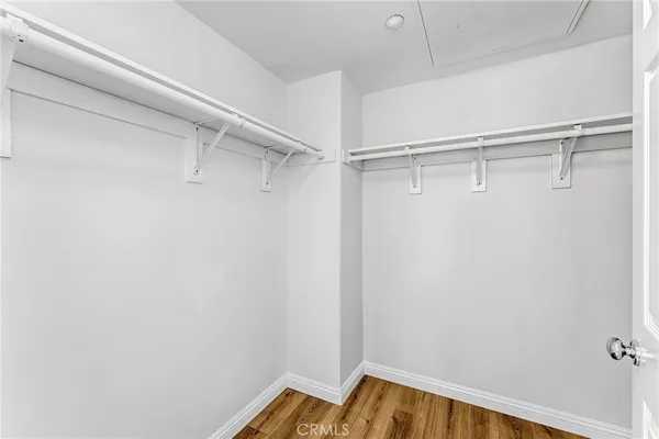 a view of a room with racks on the wall