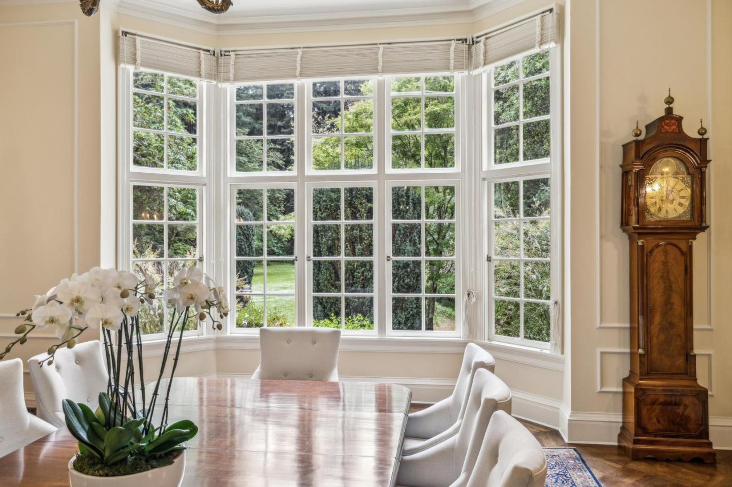 100 Cañada Road Woodside, CA 94062 - Photo 21 of 79 a view of a dining room with furniture window and outside view