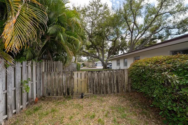 a view of a backyard