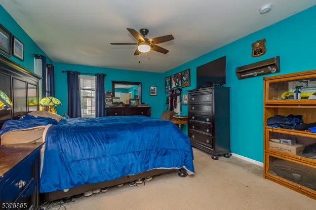 a bed room with a bed and a tv