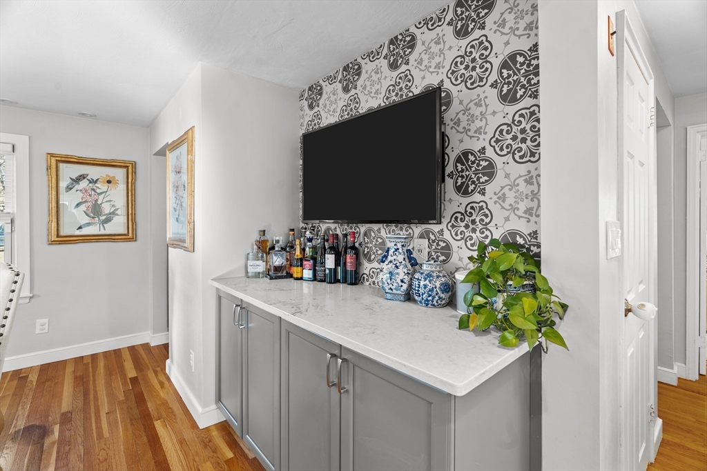 21 Oakvale Road Framingham, MA 01701 - Photo 10 of 42 a living room with a flat screen tv and a potted plant