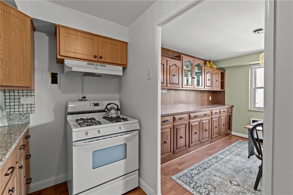 4625 Fifth Avenue, Unit 206 Pittsburgh, PA 15213 - Photo 17 of 31 a kitchen with stainless steel appliances granite countertop a stove and a sink
