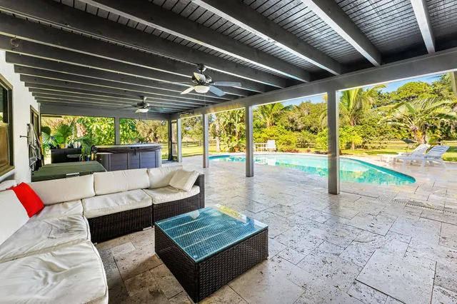 a outdoor living space with furniture