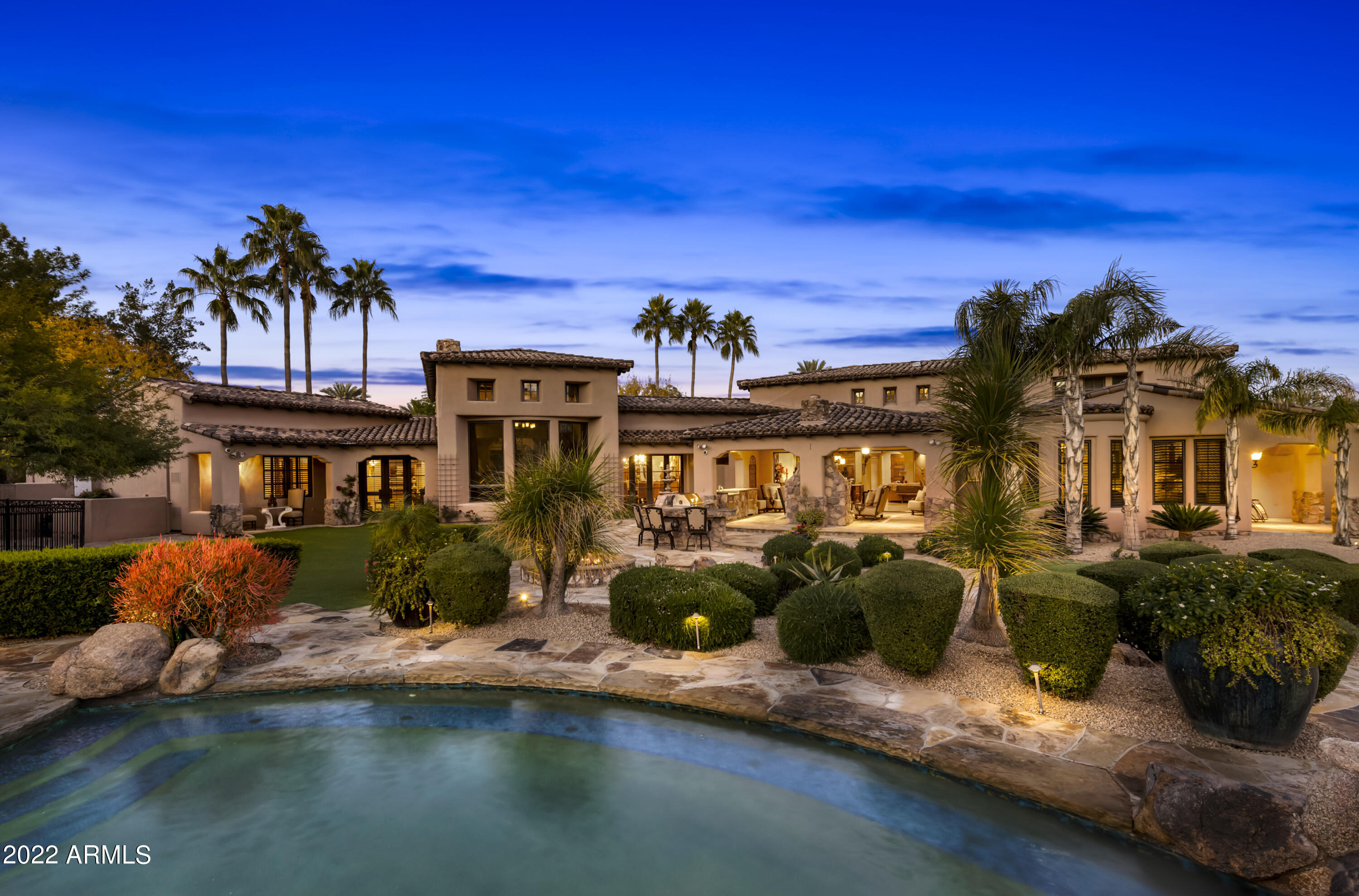6683 East Judson Road Paradise Valley, AZ 85253 - Photo 38 of 78 081_Exterior View at Sunset