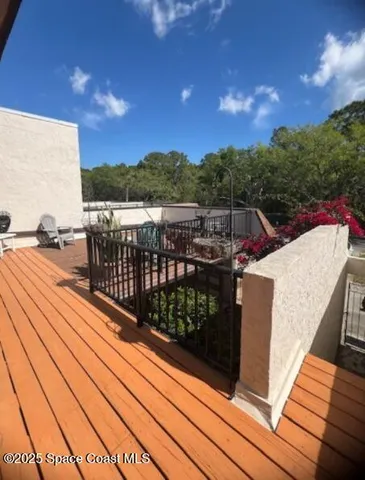 a view of a terrace with sky view