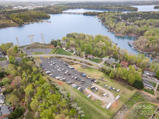 a view of a lake with a city