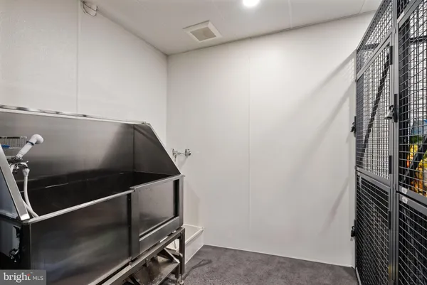 a view of roof deck with seating space