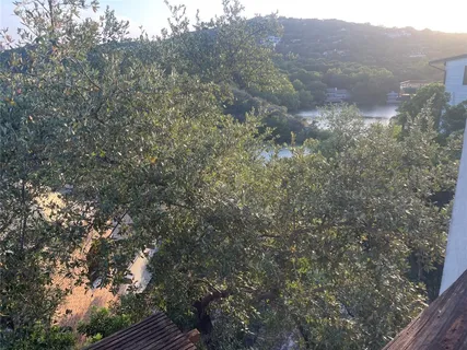 a view of an outdoor space with mountain view