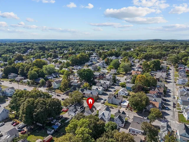 an aerial view of multiple house