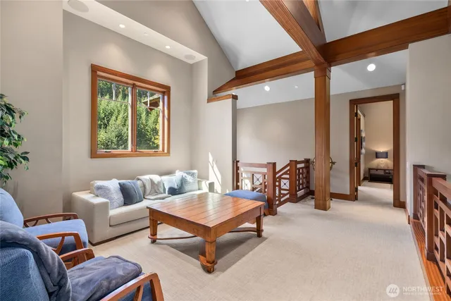 a living room with furniture