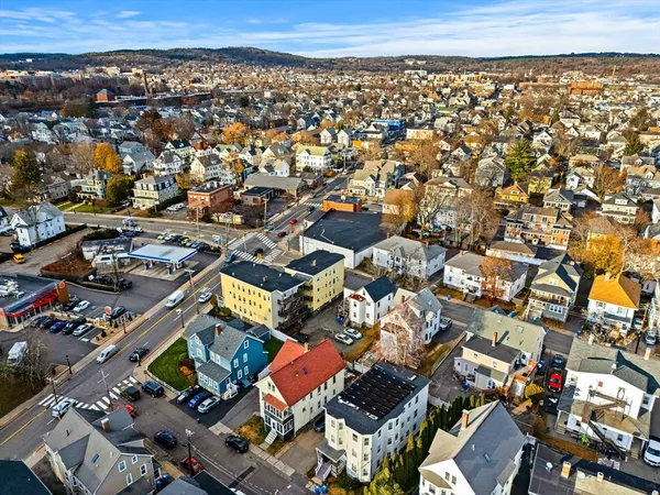 an aerial view of a city