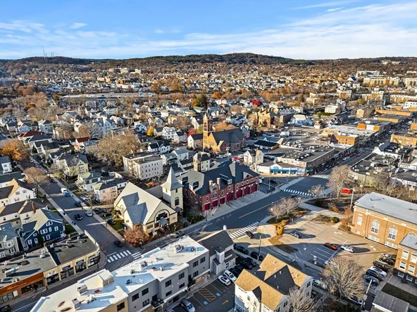 an aerial view of a city