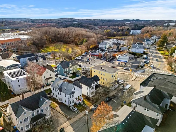 an aerial view of a city