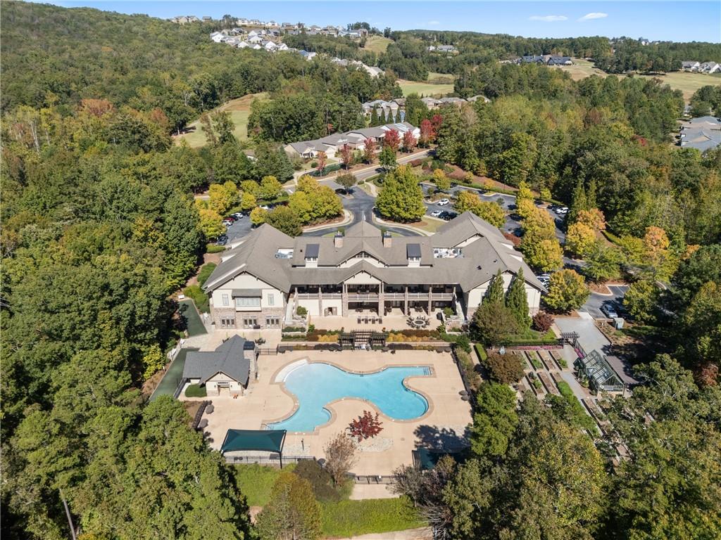 319 Laurel Lookout Hills Canton, GA 30114 - Photo 72 of 80 an aerial view of a house with a lake view