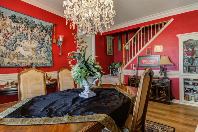 a living room with granite countertop furniture a dining table and chairs