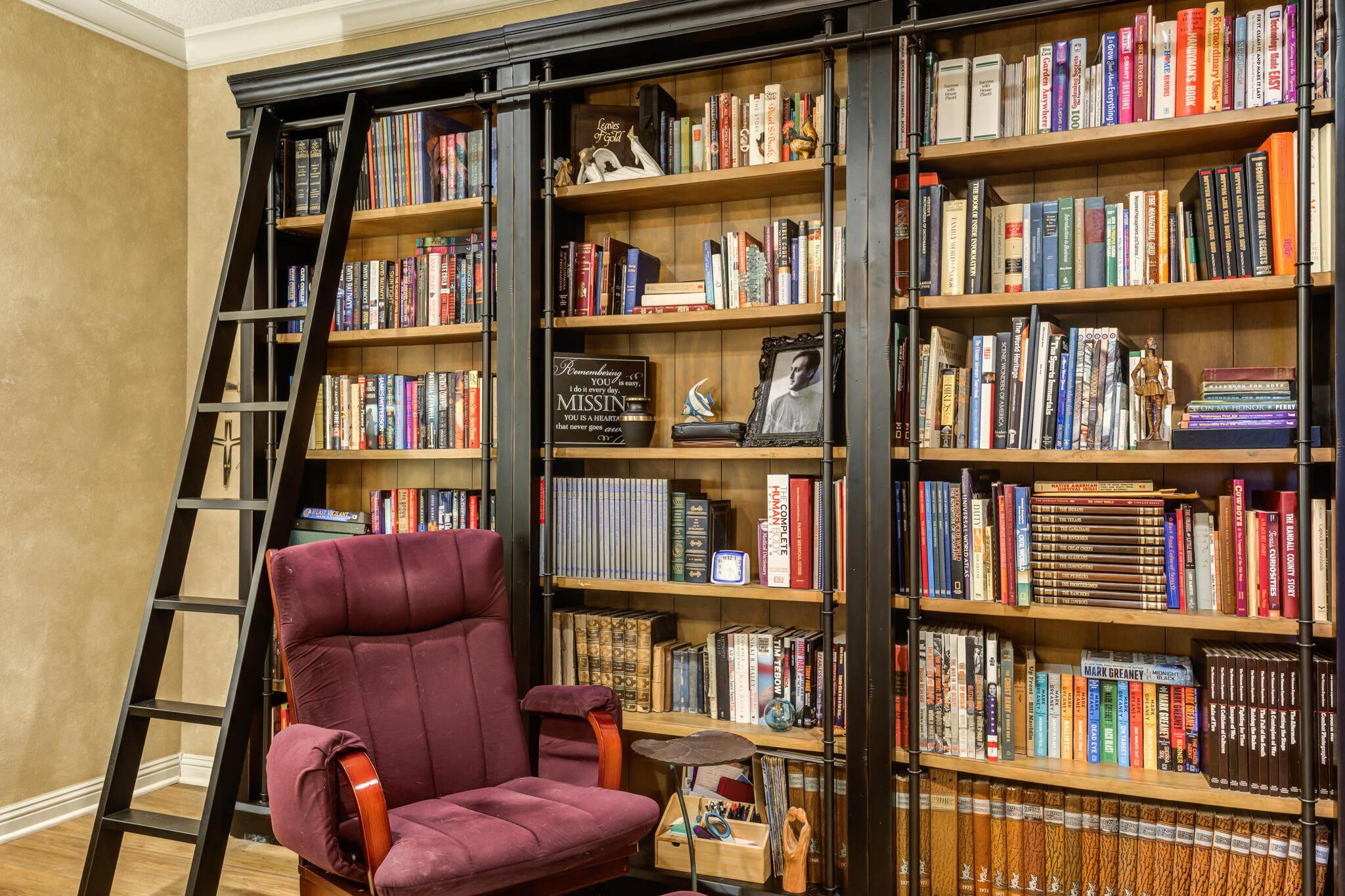 30 West Lakeshore Drive Ransom Canyon, TX 79366 - Photo 29 of 59 a livingroom with a book shelf and a book shelf
