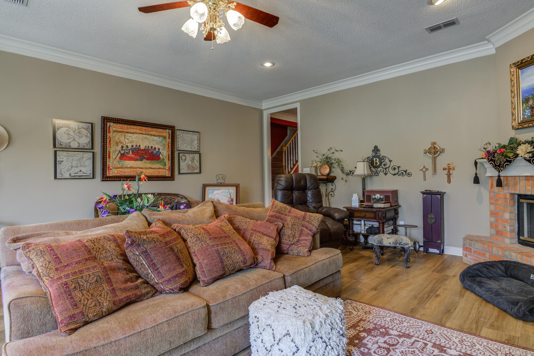 30 West Lakeshore Drive Ransom Canyon, TX 79366 - Photo 9 of 59 a living room with furniture and a chandelier