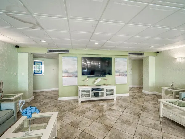 a view of a swimming pool with a sitting space