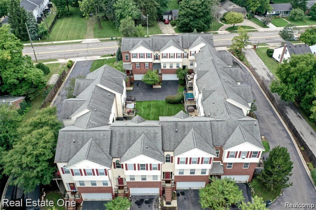 2650 Crooks Road, Unit 1 Royal Oak, MI 48073 - Photo 35 of 41 View from back of complx.Subj is top left end unit