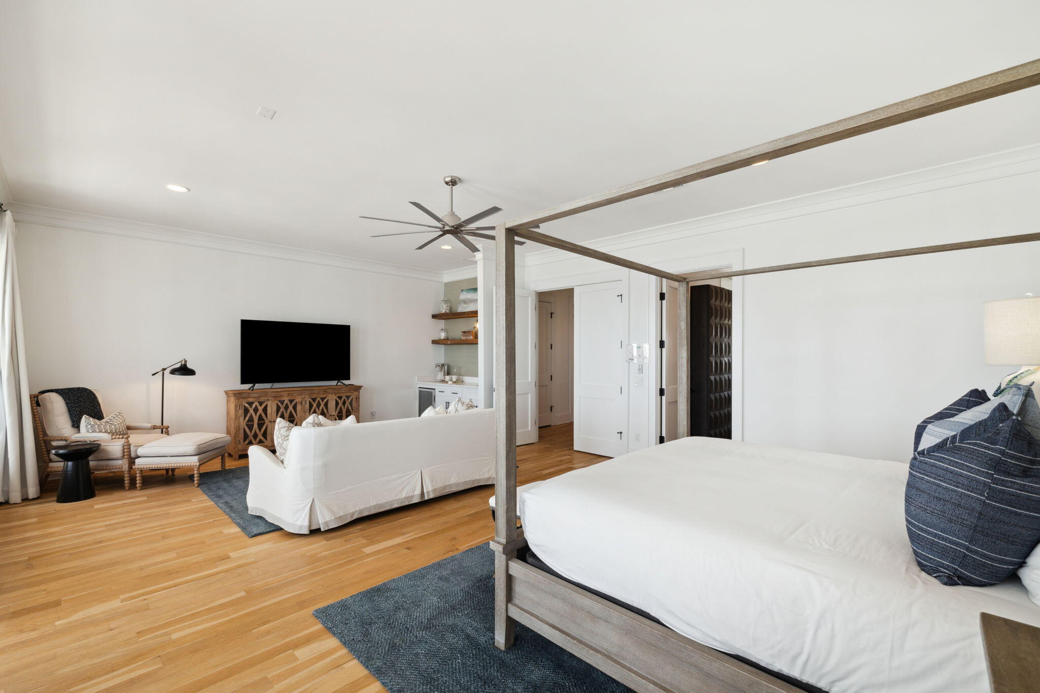 8266 East County Highway 30A Seacrest, FL 32461 - Photo 114 of 148 a bedroom with a bed and a flat screen tv