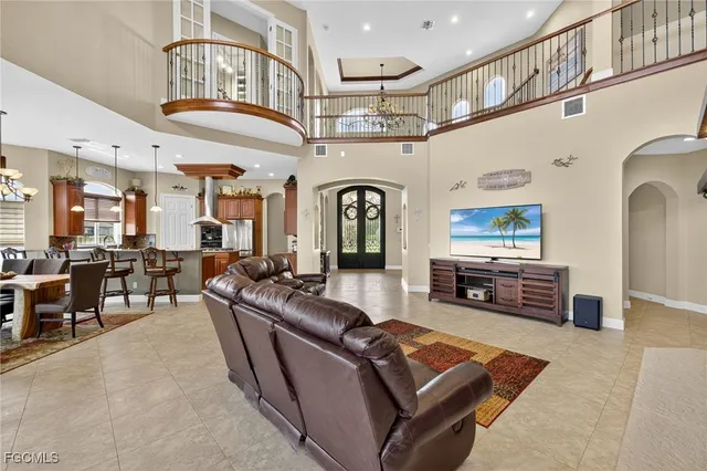 a living room with furniture