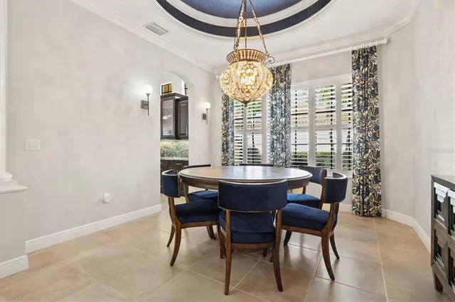 a view of a garden with a building in the background