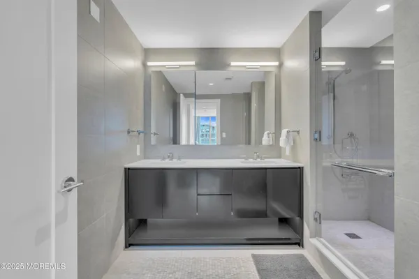 a bathroom with a shower