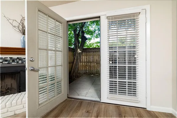 a view of a balcony and a window