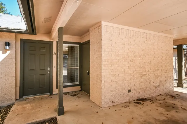 a view of a front door of a house