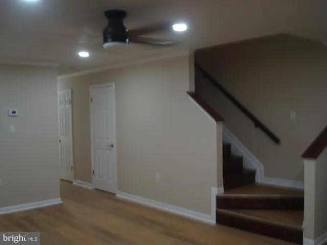 a view of small space with a door